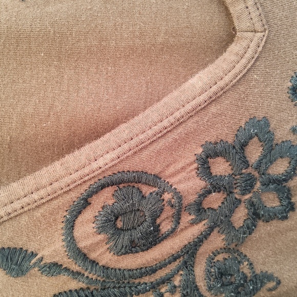 Johhny Was L.A. Brown Dress With Black Embroidery Size Large - Picture 10 of 10